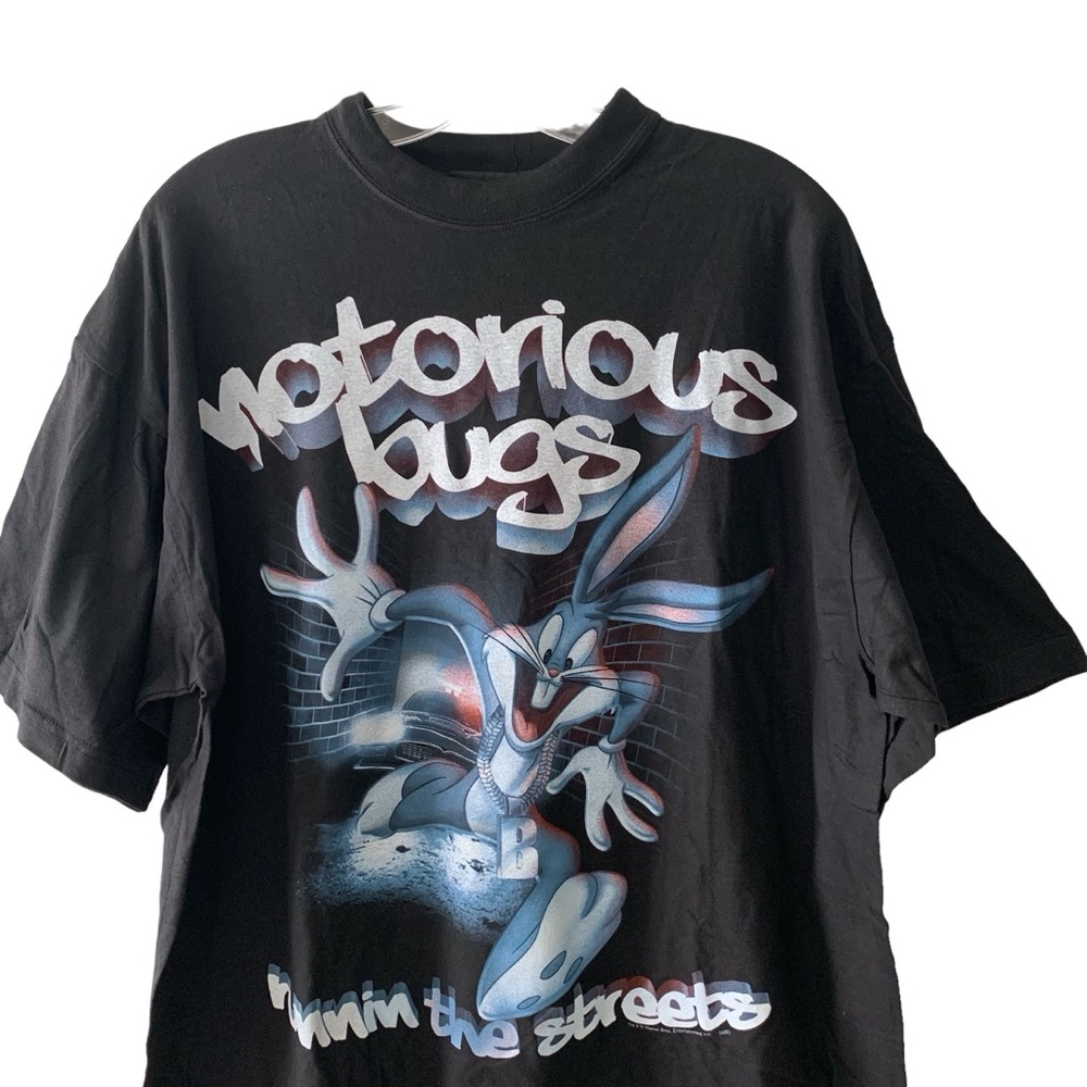 NEW Vintage Bugs Bunny Graphic T-Shirt Black Y2K 00s Men’s 4XL - Picture 5 of 10